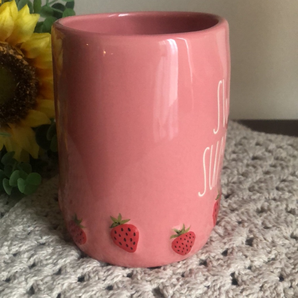 Rae Dunn Pink SWEET SUMMER Strawberry Coffee Mug - Picture 4 of 8
